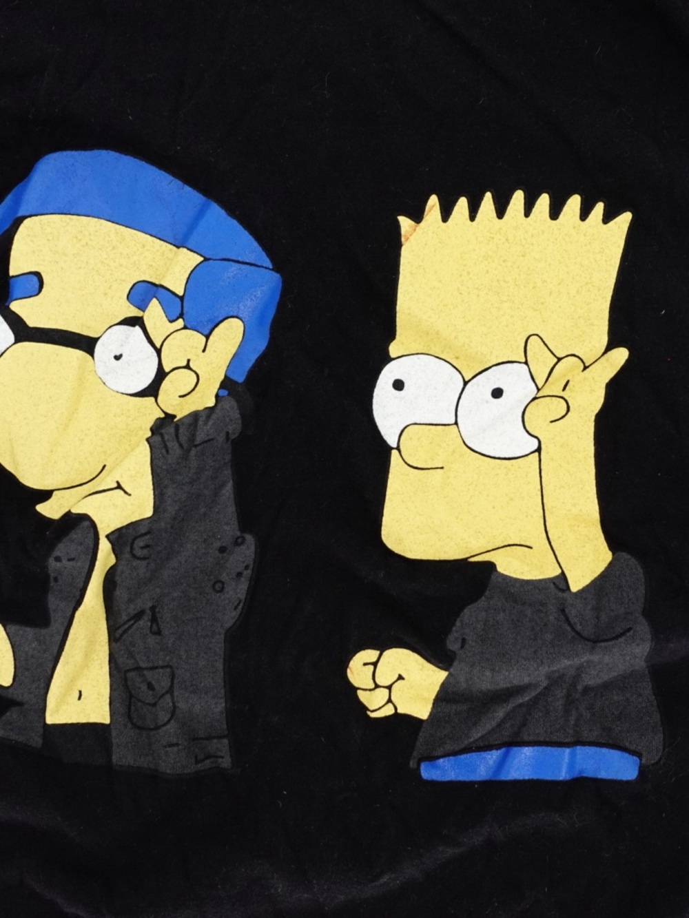 Bart Simpson Milhouse Graphic Tee Black XL The Simpsons Cotton T-Shirt